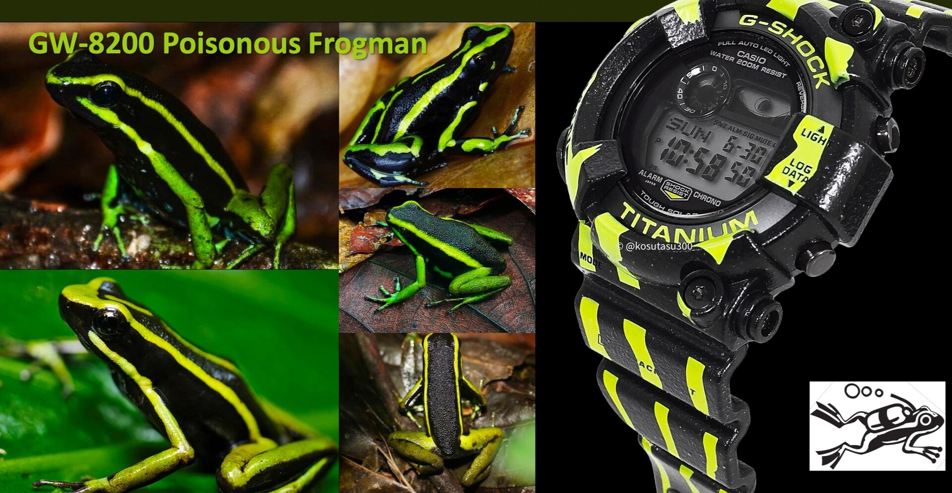 Fotos der Neuheit: Casio Frogman GW-8200TPF Poison Dart ist hier Enttarnt: Erstes Foto der Casio Frogman GW-8200TPF Poison Dart