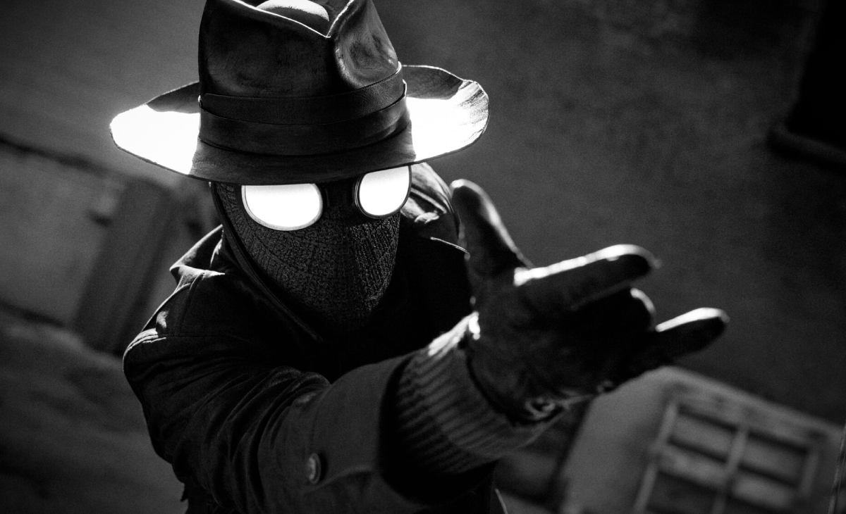 Die Welt in Schwarz und Weiß: Ein Standbild aus dem kommenden Spider-Noir Der erste Blick auf Spider-Noir: Intrigen und Schattenhelden