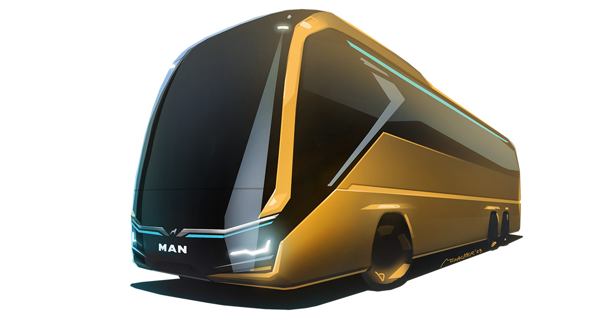 Enthüllung der Skizze des neuen Elektrobusses Lion's Coach E von MAN Die elektrische Zukunft: ein erster Blick auf den Coach E von MAN Lion
