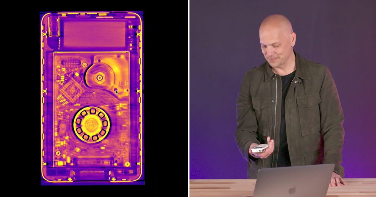 Tony Fadell spricht über Überlegungen zum iPod-Design, illustriert durch CT-Scans Tony Fadell spricht über Überlegungen zum iPod-Design, illustriert durch CT-Scans