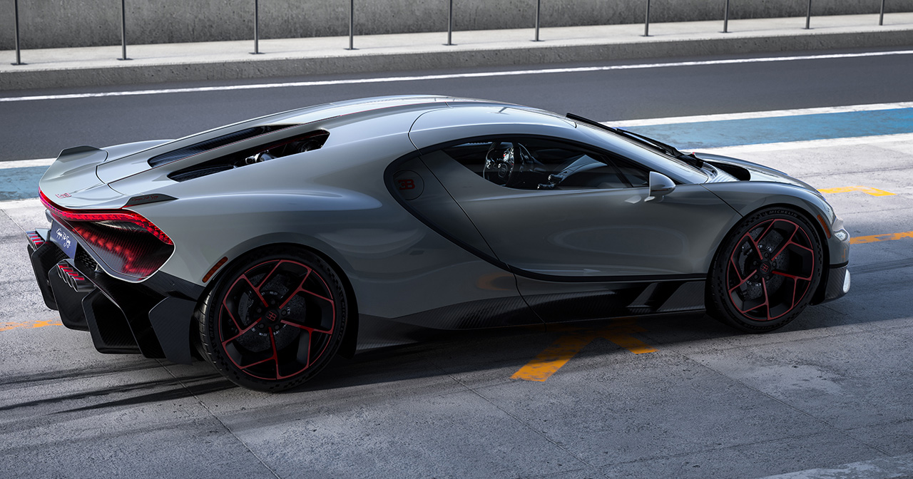 Blick auf die aerodynamischen Elemente des Bugatti Tourbillon Blick auf die aerodynamischen Elemente des Bugatti Tourbillon