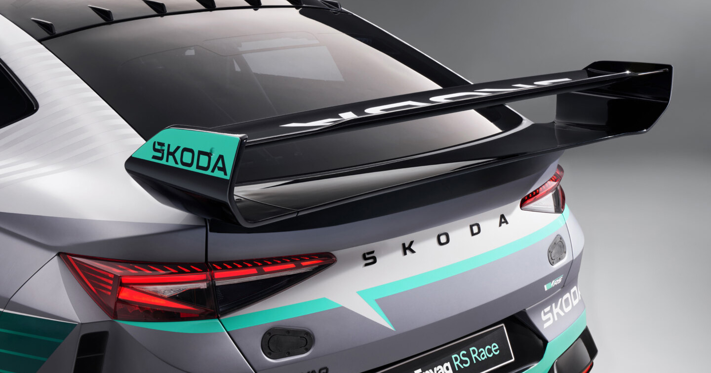 Ein Bild über die endgültigen Merkmale des Skoda Enyaq RS Race