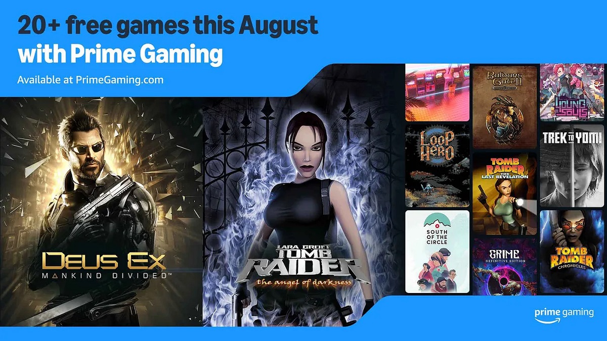 Prime Gaming-Abonnenten haben im August Zugang zu 22 Spielen, darunter Deus Ex: Mankind Divided, zwei Fortsetzungen von Tomb Raider und Baldur's Gate II Prime Gaming-Abonnenten haben im August Zugang zu 22 Spielen, darunter Deus Ex: Mankind Divided, zwei Fortsetzungen von Tomb Raider und Baldur's Gate II