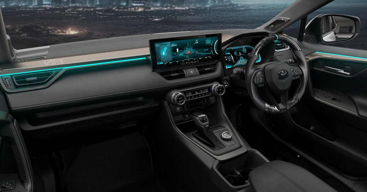 Innenraum des Toyota RAV4 Dark Side Perfomance Teaser-Bild des Innenraums des Toyota RAV4 Dark Side Perfomance