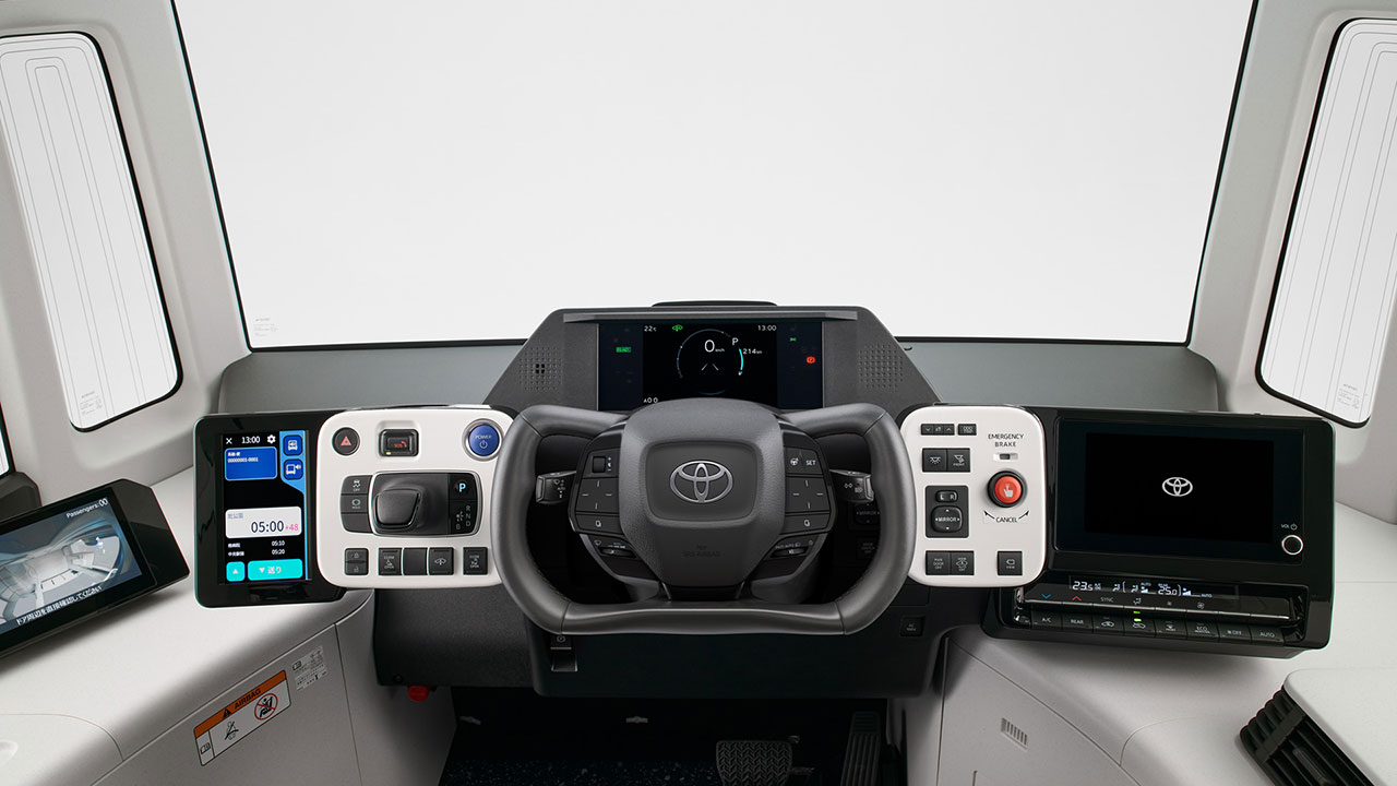 Toyota e-Palette Elektrofahrzeug in Bewegung Toyota e-Palette Elektrofahrzeug in Bewegung