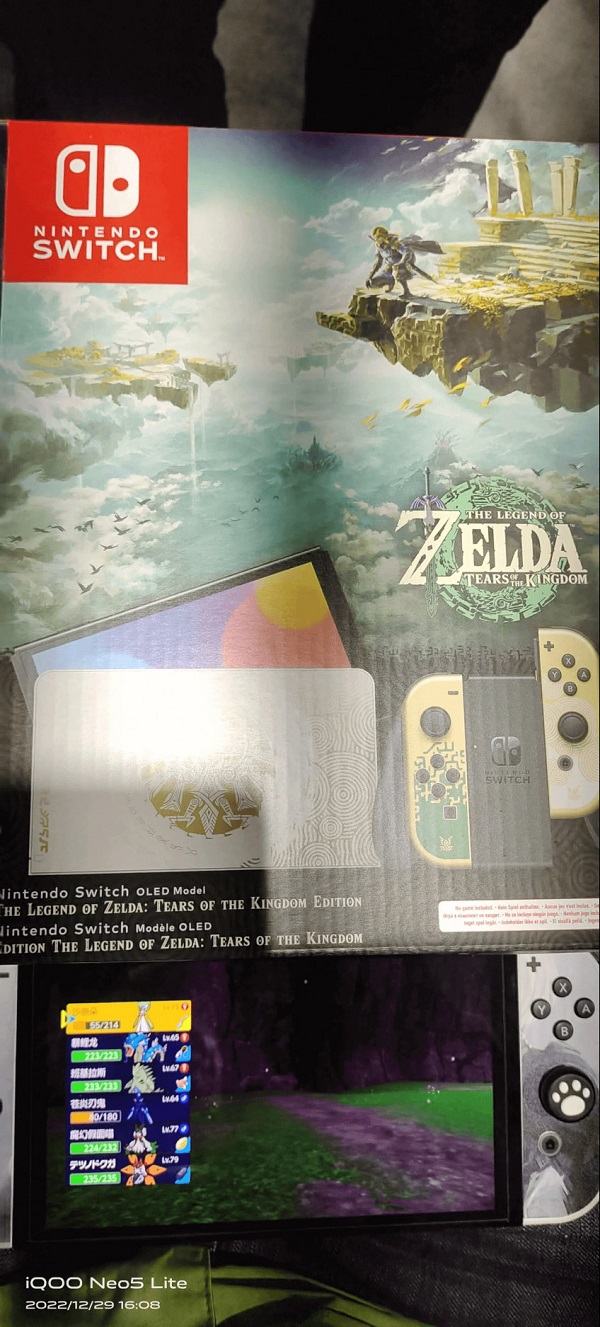 Fotos einer limitierten Auflage der Nintendo Switch OLED im Stil von The Legend of Zelda: Tears of the Kingdom sind online geleakt worden-4