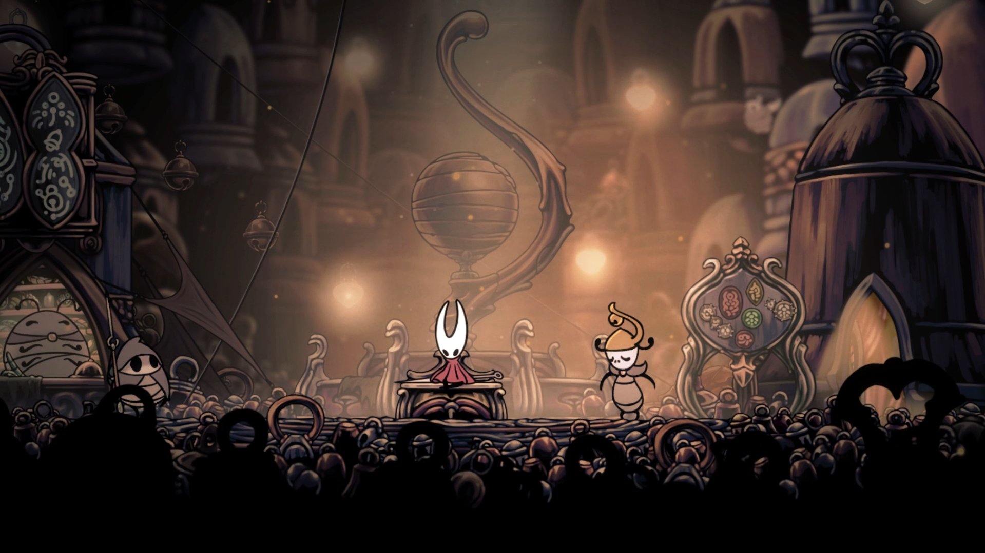 Screenshot aus Hollow Knight: Silksong, zeigt detaillierte Schatten Screenshot aus Hollow Knight: Silksong, zeigt detaillierte Schatten