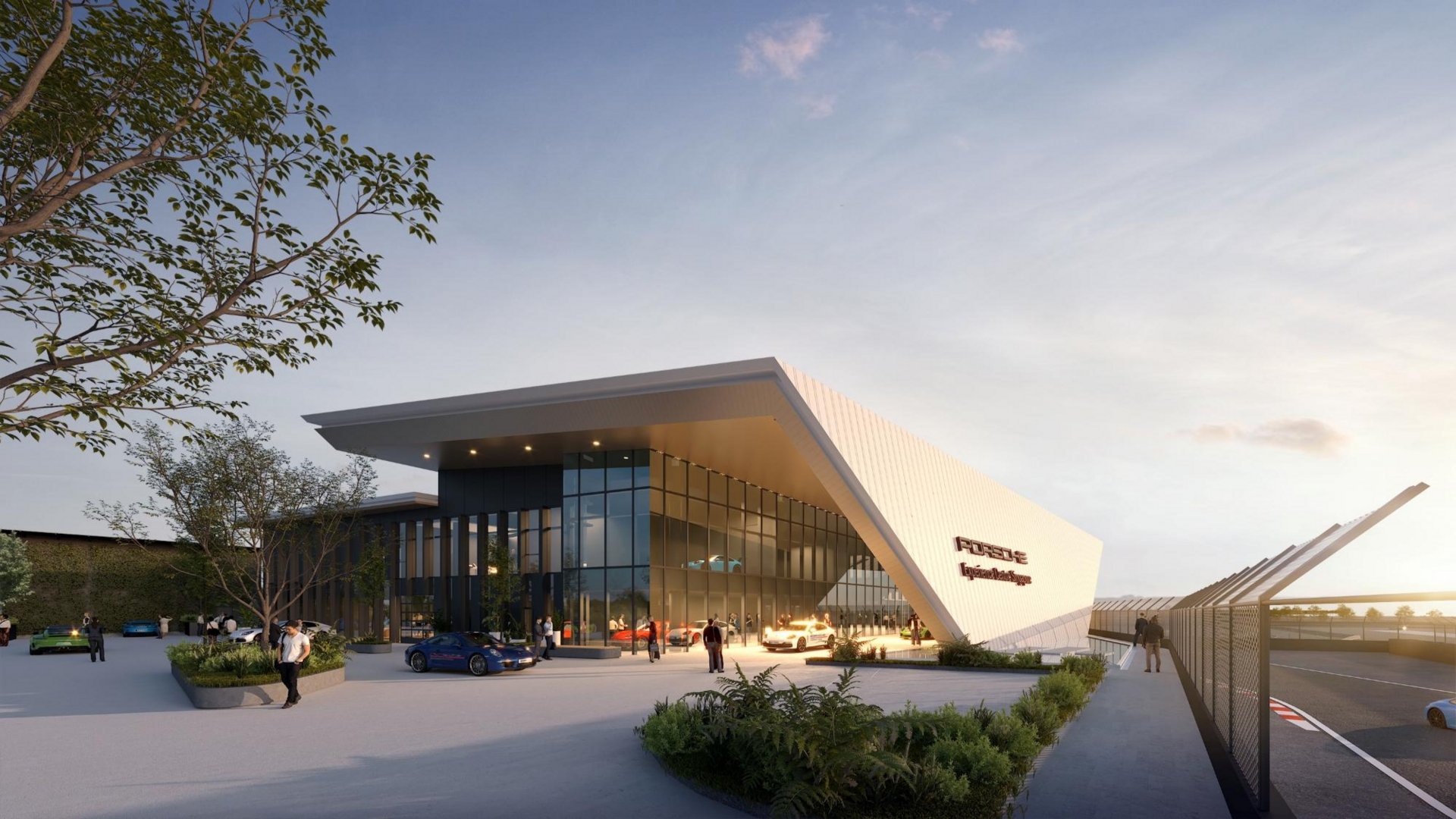 Rennstrecke im Porsche Experience Center in Singapur