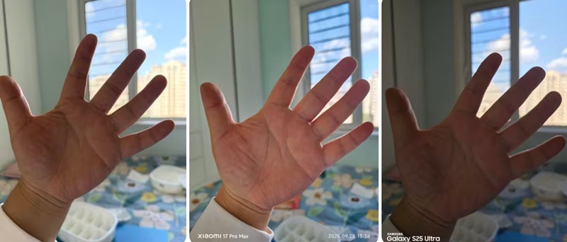 Foto einer Hand bei Gegenlicht mit verschiedenen Smartphones