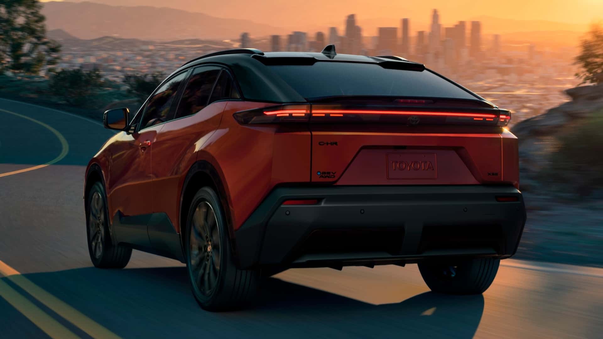 Toyota C-HR EV - Rückansicht Toyota C-HR EV - Rückansicht