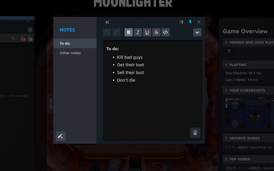 Für den Steam-Beta-Client wurde ein größeres Update veröffentlicht. Die Entwickler haben das Overlay verbessert, eine Option für Textnotizen hinzugefügt und die Handhabung von Screenshots vereinfacht-4 Für den Steam-Beta-Client wurde ein größeres Update veröffentlicht. Die Entwickler haben das Overlay verbessert, eine Option für Textnotizen hinzugefügt und die Handhabung von Screenshots vereinfacht-4