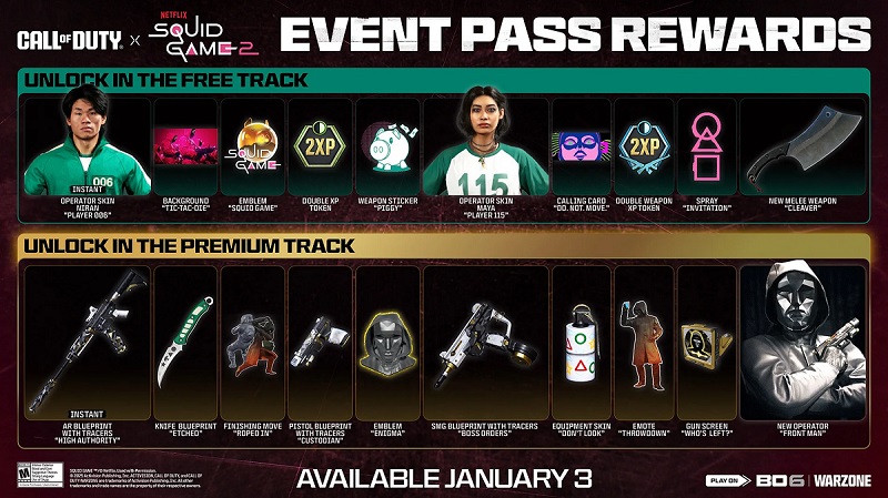 Squid Game Event Pass Inhalt