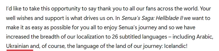 Die Entwickler von Senua's Saga: Hellblade II werden das Spiel mit einer ukrainischen Lokalisierung versehen-2