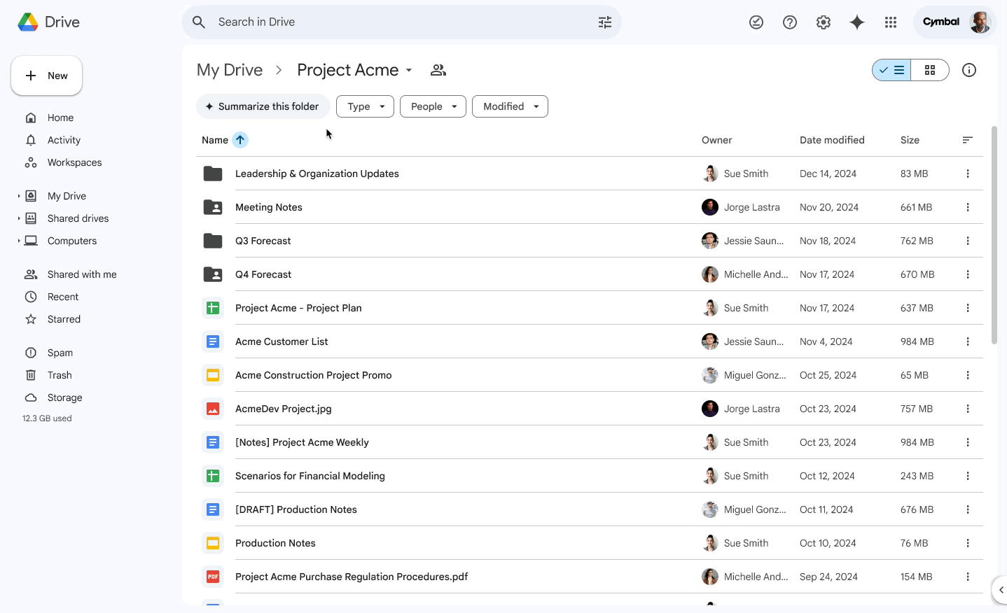 Eine Illustration der neuen Gemini-Funktion für Google Drive