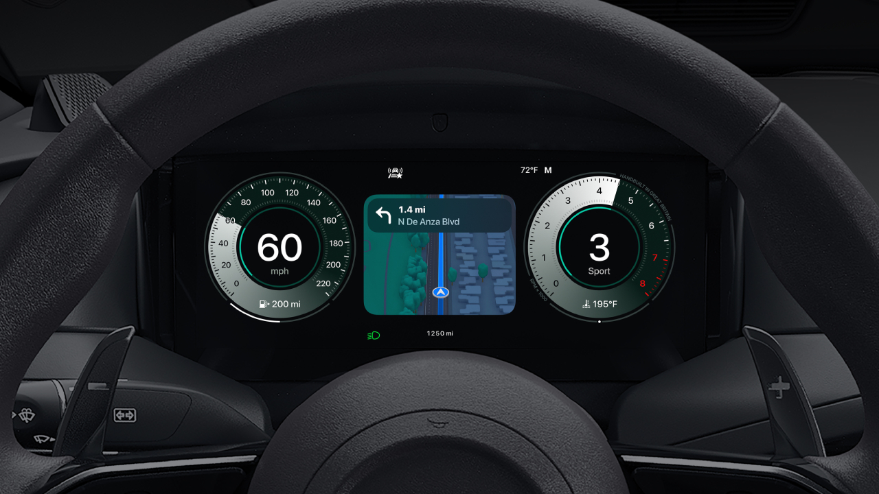 CarPlay Ultra Armaturenbrett mit Karten CarPlay Ultra Armaturenbrett mit Karten