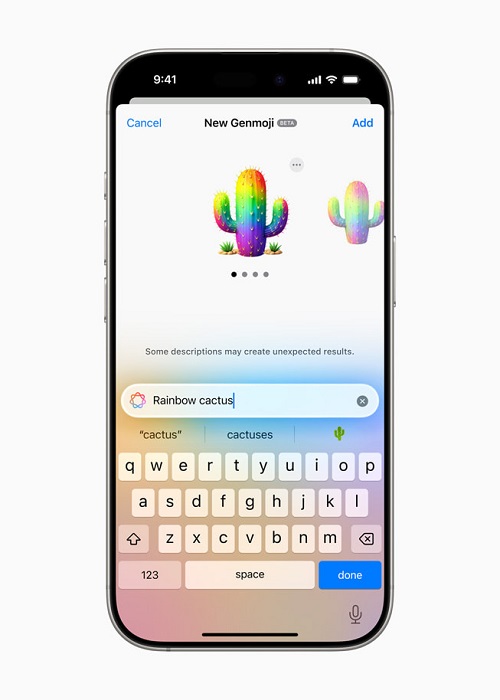 Genmoji zum Erstellen eigener Emojis
