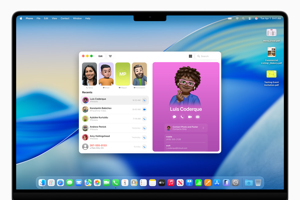 macOS Tahoe 26 - Telefon-App