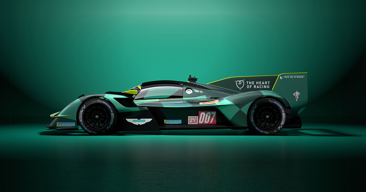 Aston Martin Valkyrie LMH während des Rennens. Aston Martin Valkyrie LMH während des Rennens.