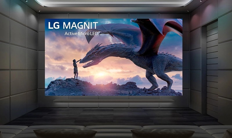 Nahaufnahme des LG Magnit TV-Bildschirms Nahaufnahme des LG Magnit TV-Bildschirms