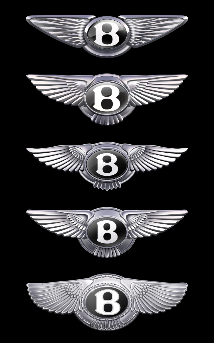 Die Evolution des Bentley-Emblems Die Evolution des Bentley-Emblems