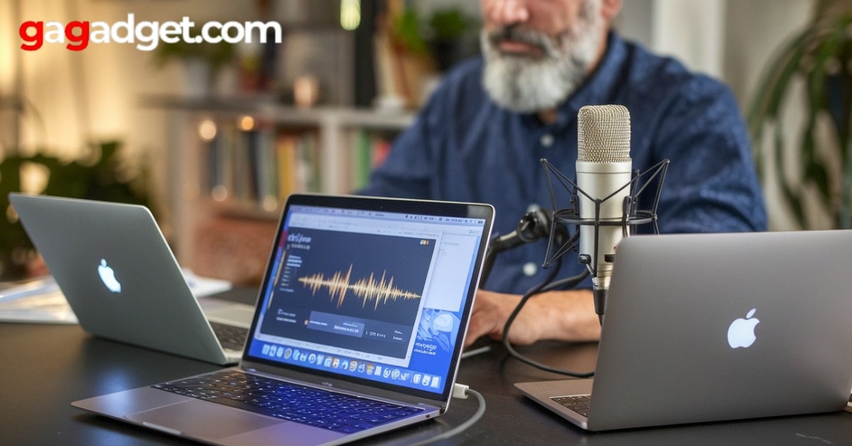 Laptop Podcast Aufnahme Laptop Podcast Aufnahme