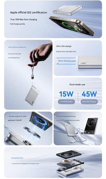 Die wichtigsten Merkmale der RedMagic 10000 mAh Wireless Power Bank sind