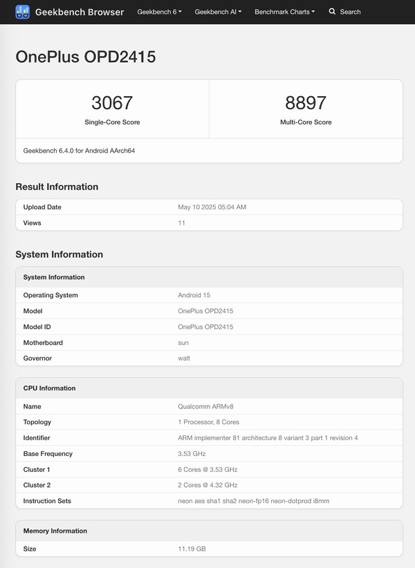 Geekbench Ergebnisse OnePlus Pad 2 Pro Geekbench Ergebnisse OnePlus Pad 2 Pro