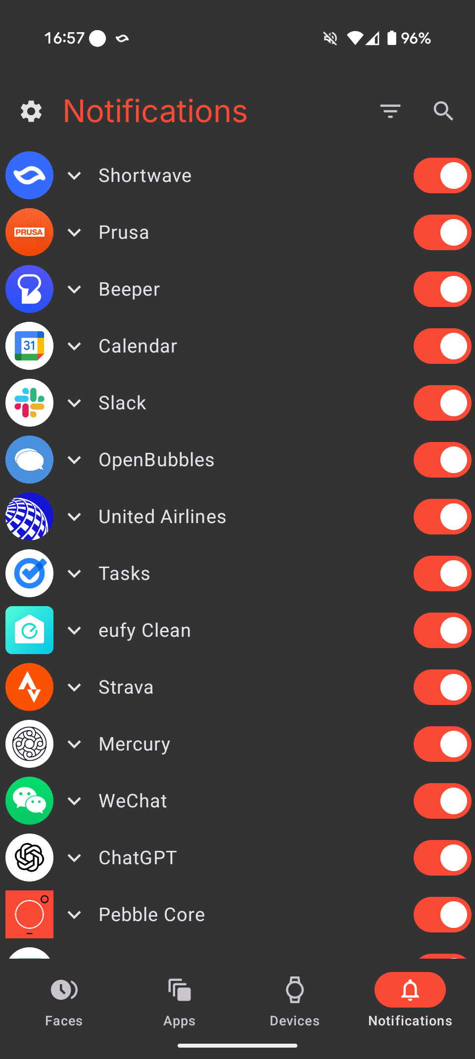 Pebble-App-Benachrichtigungen Pebble-App-Benachrichtigungen