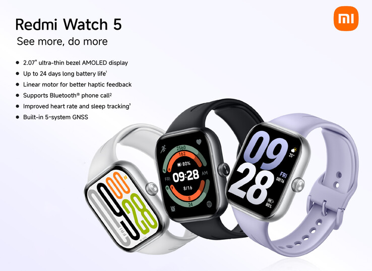 Hauptmerkmale und Farboptionen der Redmi Watch 5