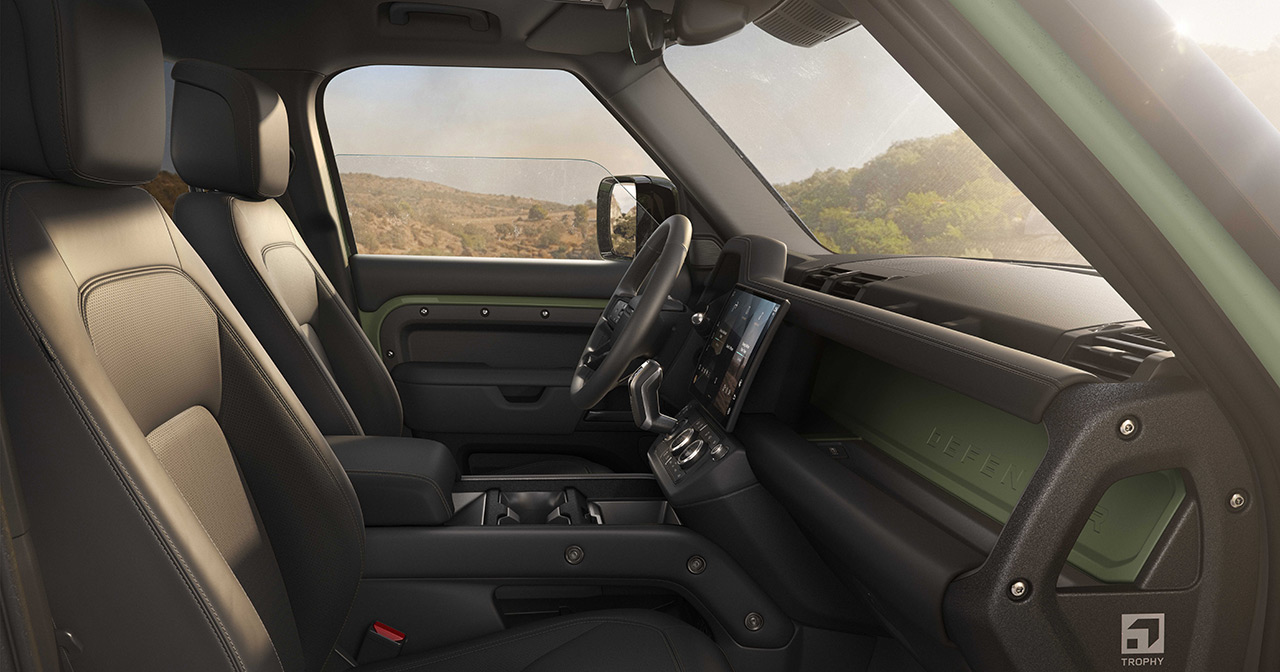Innenraum der Land Rover Defender Trophy Edition Innenraum der Land Rover Defender Trophy Edition