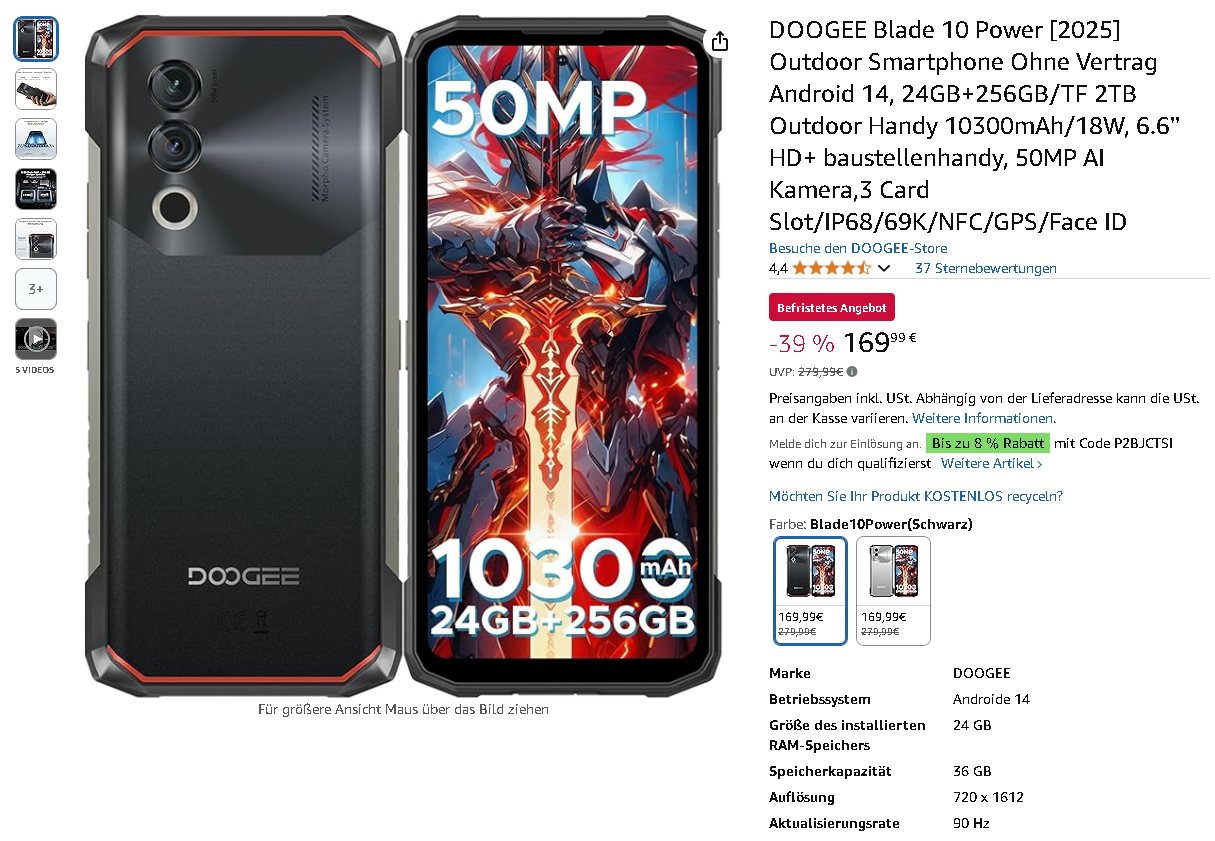 DOOGEE Blade 10 Power Smartphone Screenshot