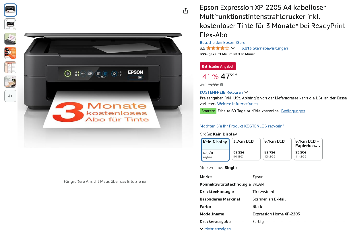 Epson Expression XP-2205 Multifunktionsdrucker