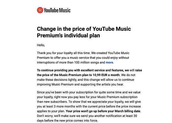 Google erhöht die Kosten für YouTube Premium- und YouTube Music-Abonnements in einigen Ländern, bietet aber eine dreimonatige Ermäßigung an-2 Google erhöht die Kosten für YouTube Premium- und YouTube Music-Abonnements in einigen Ländern, bietet aber eine dreimonatige Ermäßigung an-2