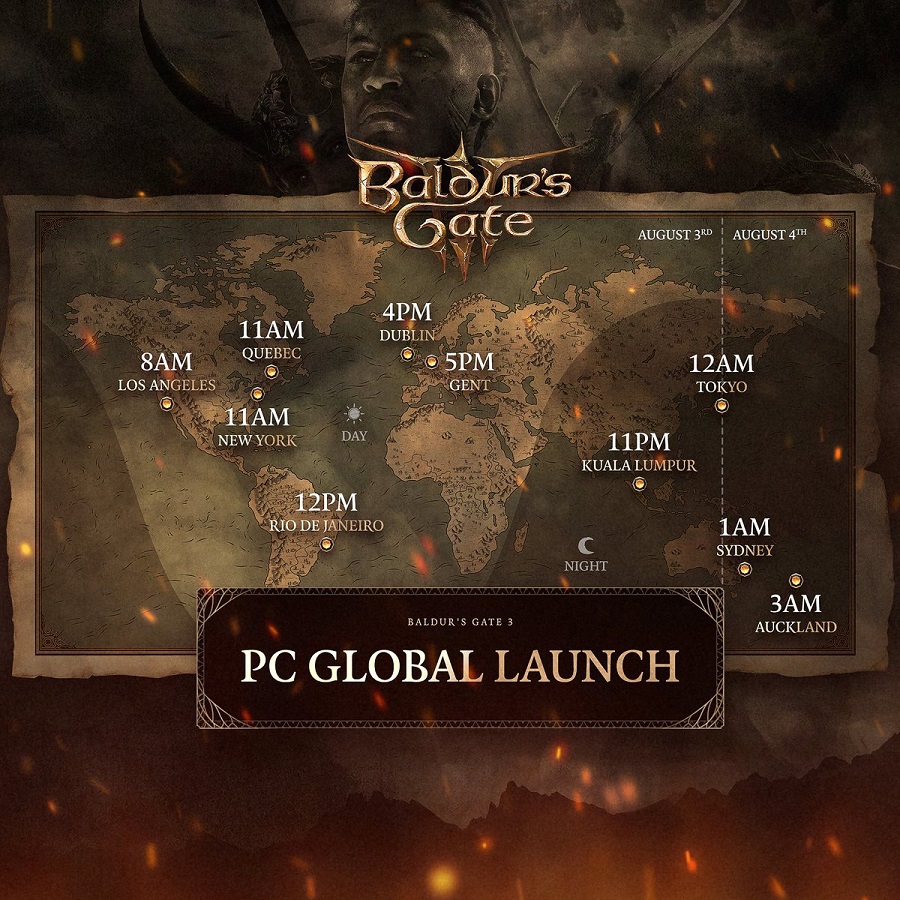 Verpassen Sie nicht den Start! Larian Studios hat den Zeitplan für die Veröffentlichung von Baldur's Gate III auf PC in verschiedenen Zeitzonen veröffentlicht-2 Verpassen Sie nicht den Start! Larian Studios hat den Zeitplan für die Veröffentlichung von Baldur's Gate III auf PC in verschiedenen Zeitzonen veröffentlicht-2