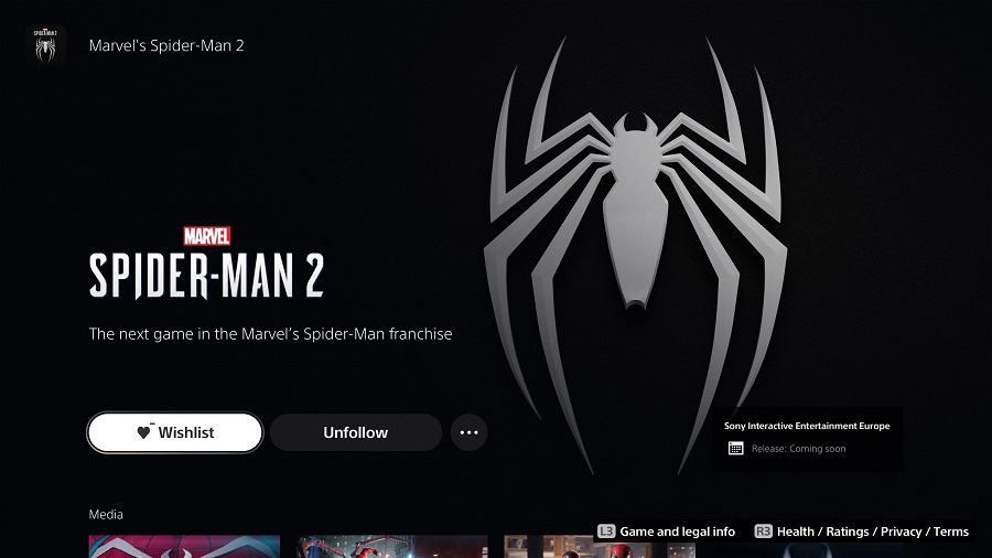 Sony bereitet wahrscheinlich eine neue Vorstellung von Marvel's Spider-Man 2 vor. Britische Nutzer können das Spiel bereits auf ihre Wunschliste im PS Store setzen-2 Sony bereitet wahrscheinlich eine neue Vorstellung von Marvel's Spider-Man 2 vor. Britische Nutzer können das Spiel bereits auf ihre Wunschliste im PS Store setzen-2