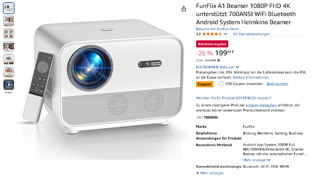 FunFlix A1 Smart Beamer Screenshot FunFlix A1 Smart Beamer Screenshot