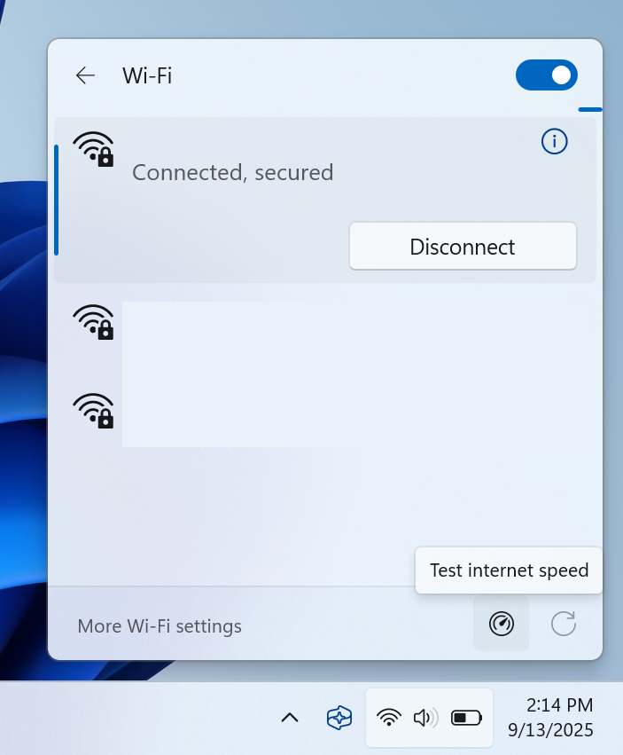 Windows 11 erhält einen integrierten Internetgeschwindigkeitsprüfer direkt von der Taskleiste Windows 11 Schnelle Netzwerkeinstellungen Menü