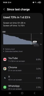 Galaxy A56 Akkulaufzeit. Abbildung