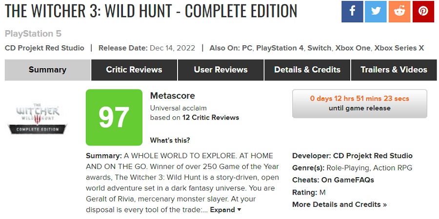 Das hervorragende Spiel wurde gerade noch besser! Die Nextgen-Version von The Witcher 3: Wild Hunt erhielt von den Kritikern die besten Noten-2 Das hervorragende Spiel wurde gerade noch besser! Die Nextgen-Version von The Witcher 3: Wild Hunt erhielt von den Kritikern die besten Noten-2