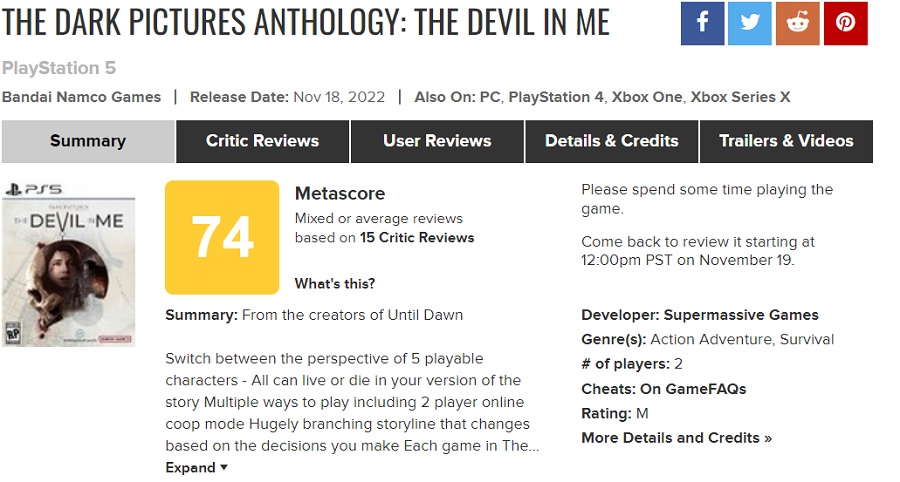 Maniac Hotel hat seine Türen geöffnet: das Horrorspiel The Dark Pictures: The Devil In Me ist erschienen. Die Kritiker haben das Spiel mit gedämpften Kritiken begrüßt-2 Maniac Hotel hat seine Türen geöffnet: das Horrorspiel The Dark Pictures: The Devil In Me ist erschienen. Die Kritiker haben das Spiel mit gedämpften Kritiken begrüßt-2