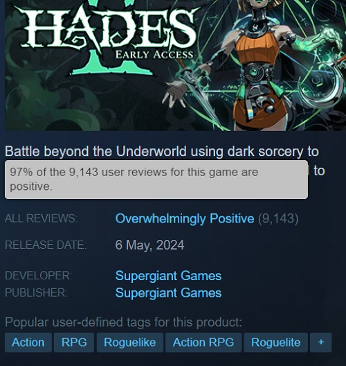 Großartige Fortsetzung und hervorragender früher Zugang: Spieler sind von Hades II begeistert und behaupten, das Spiel sei dem ersten Teil bereits überlegen-2 Großartige Fortsetzung und hervorragender früher Zugang: Spieler sind von Hades II begeistert und behaupten, das Spiel sei dem ersten Teil bereits überlegen-2