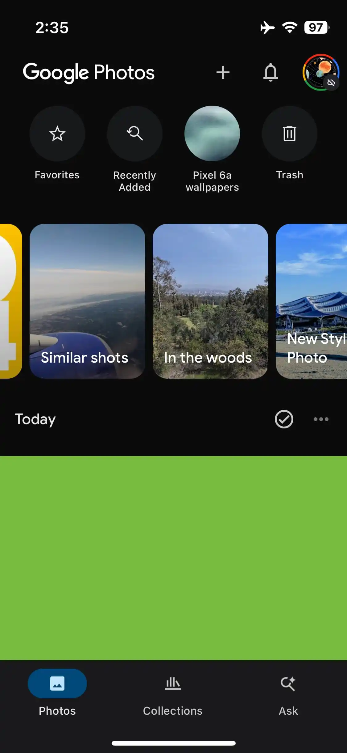 Neue Shortcuts in der Google Fotos-Oberfläche für iOS