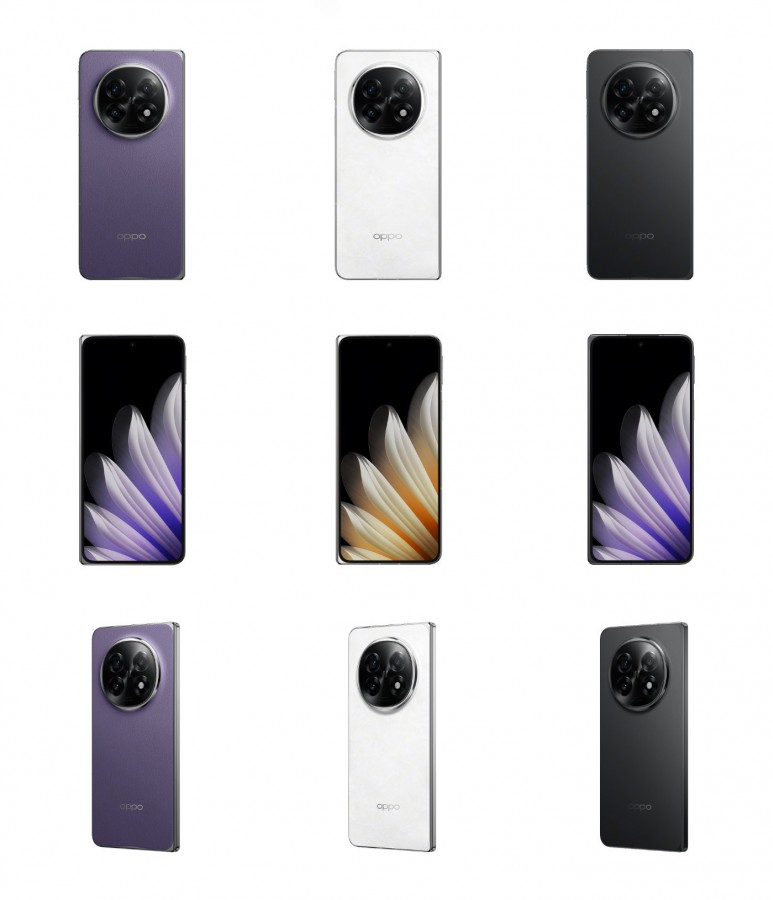 Offizielle Darstellung des Oppo Find N5 in lila Farbe