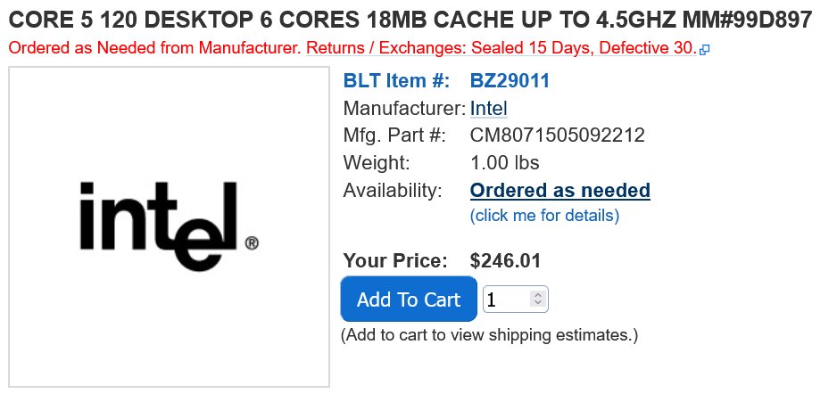 Intel Core 5 120 und 120F Prozessoren Intel Core 5 120 und 120F Prozessoren