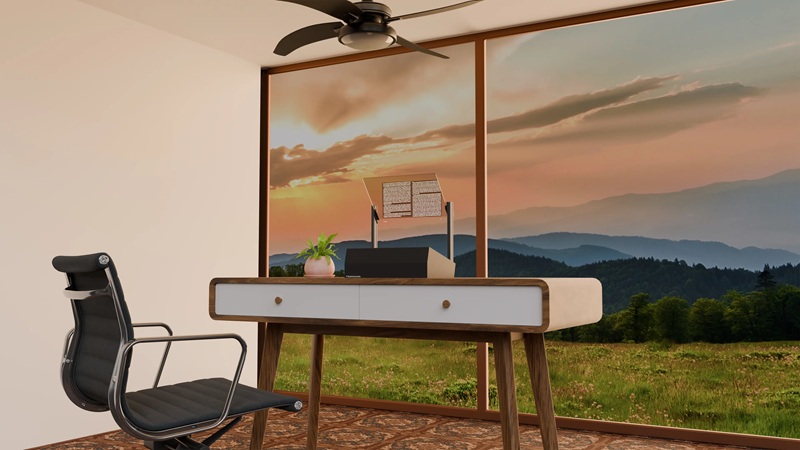 Transparente Phantom-Anzeige vor dem Hintergrund eines Sonnenuntergangs