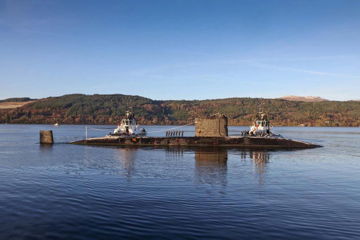 Das atomgetriebene U-Boot HMS Triumph auf seinem letzten Hafenbesuch