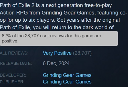 Bewertungen auf Steam für Path of Exile 2 Bewertungen auf Steam für Path of Exile 2