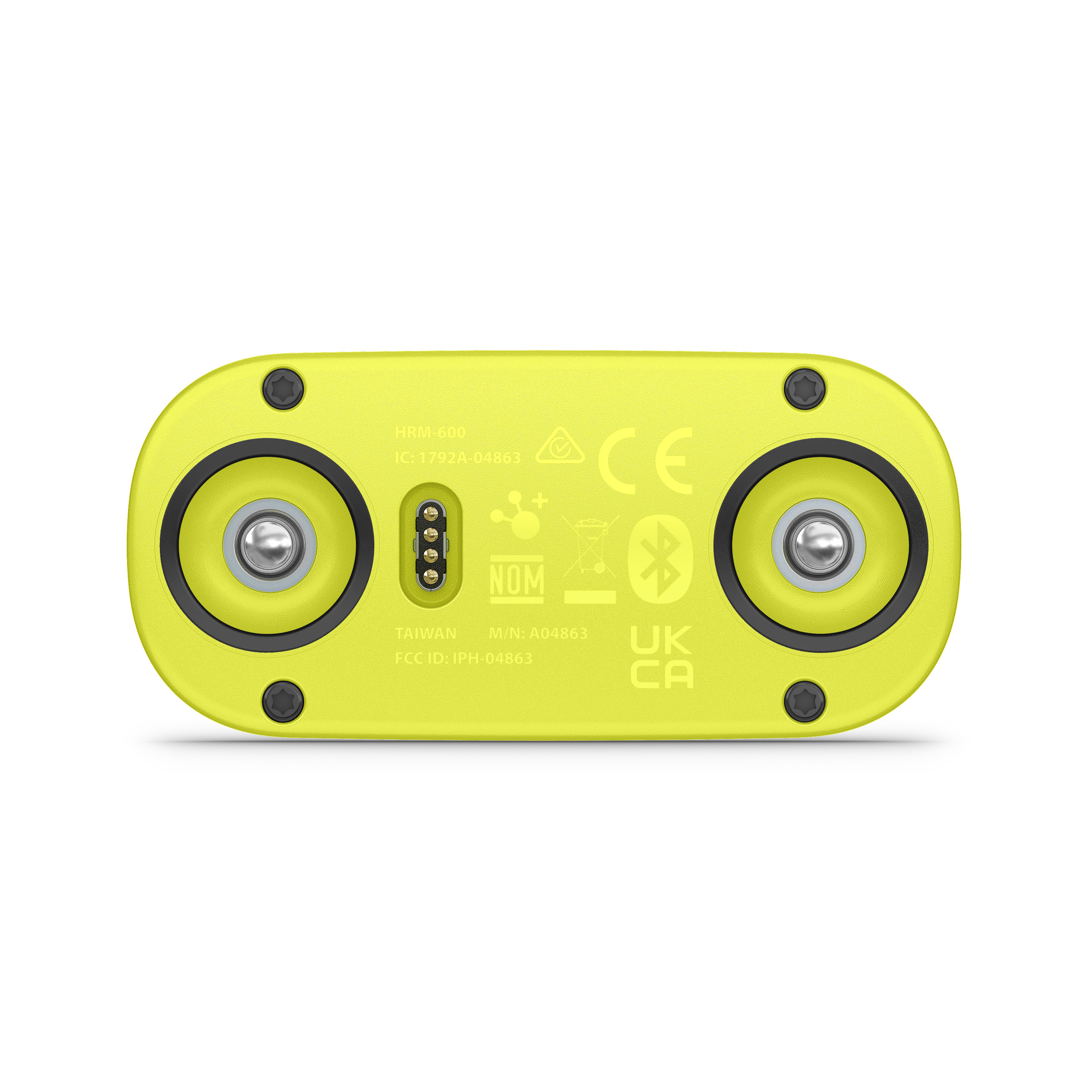Rückseite des HRM 600 Herzfrequenzmessgeräts Rückseite des HRM 600 Herzfrequenzmessgeräts