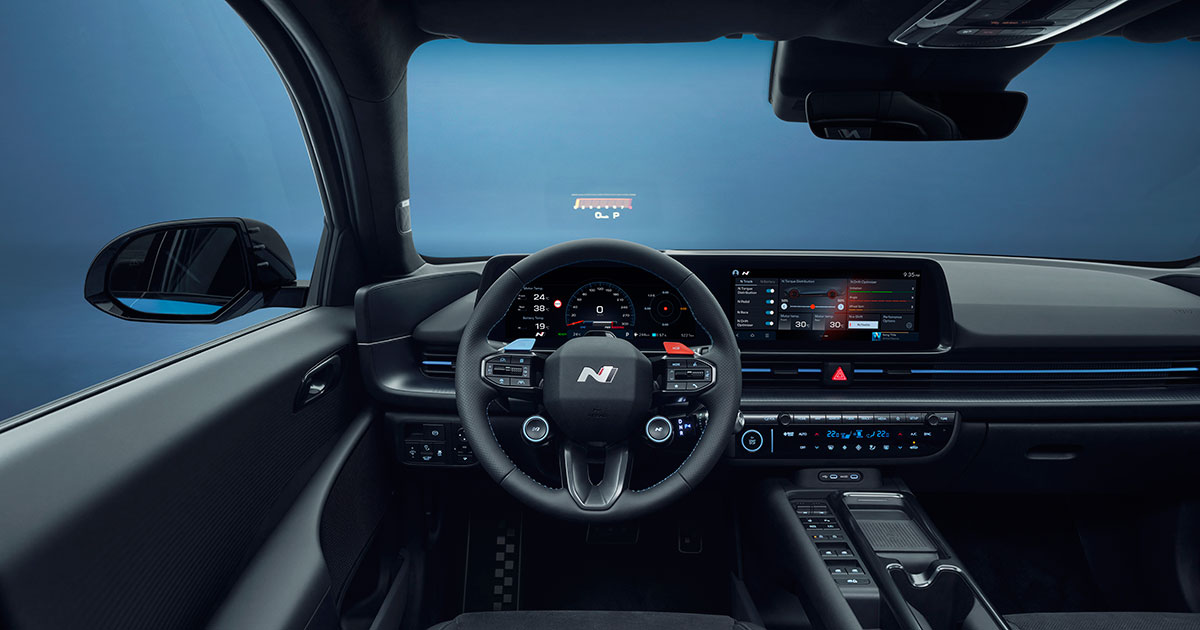 Vorderer Innenraum des Hyundai Ioniq 6 N Vorderer Innenraum des Hyundai Ioniq 6 N