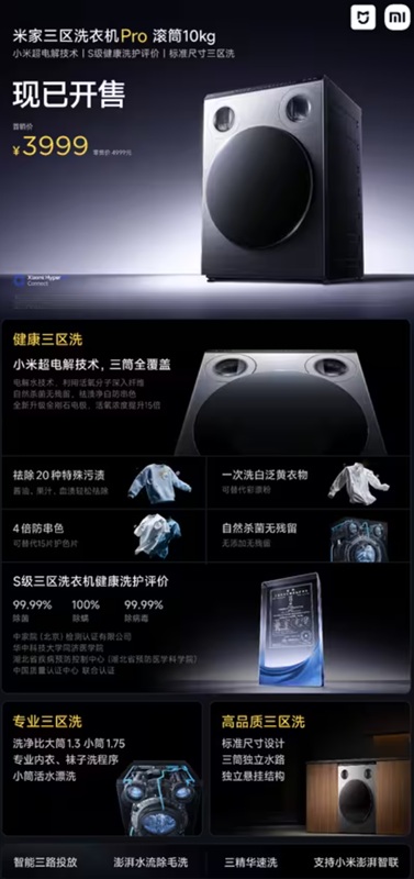 Xiaomi Mijia Drei-Zonen Waschmaschine Pro Trommel